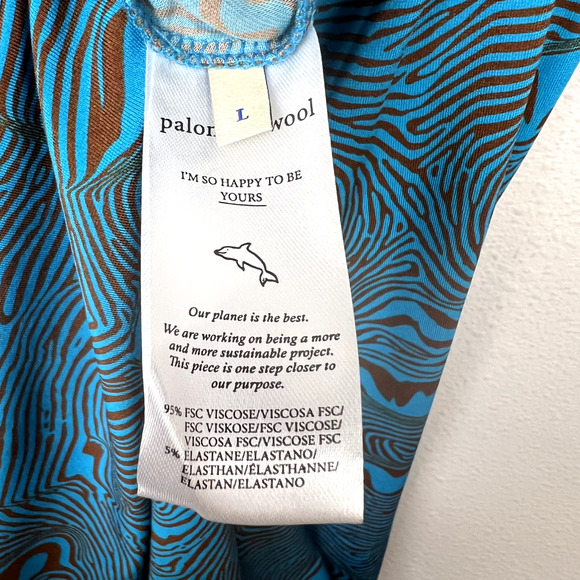 Paloma Wool Luz Slinky Midi Dress Size Large Zebra Print Mosaic Blue 90s Y2K - Picture 9 of 16